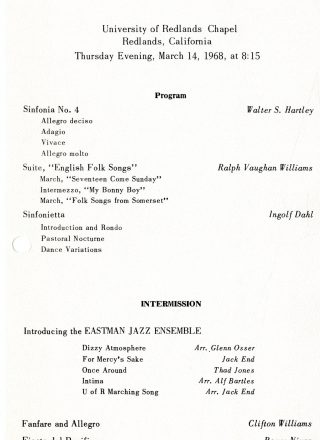 EWE EJE program, March 14, 1968