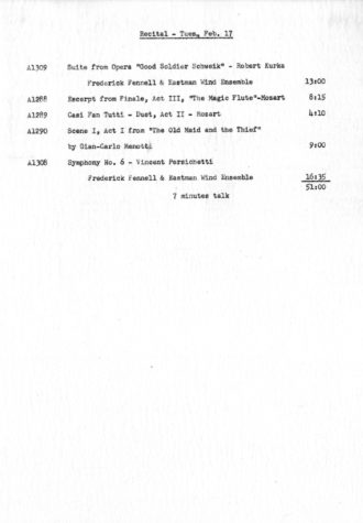 EWE program for February 17 year not specified EWE program for February 17 year not specified