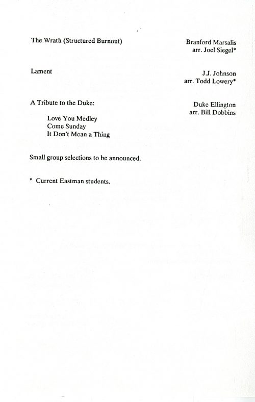 Eastman Jazz Ensemble 20 January 1990 page 4