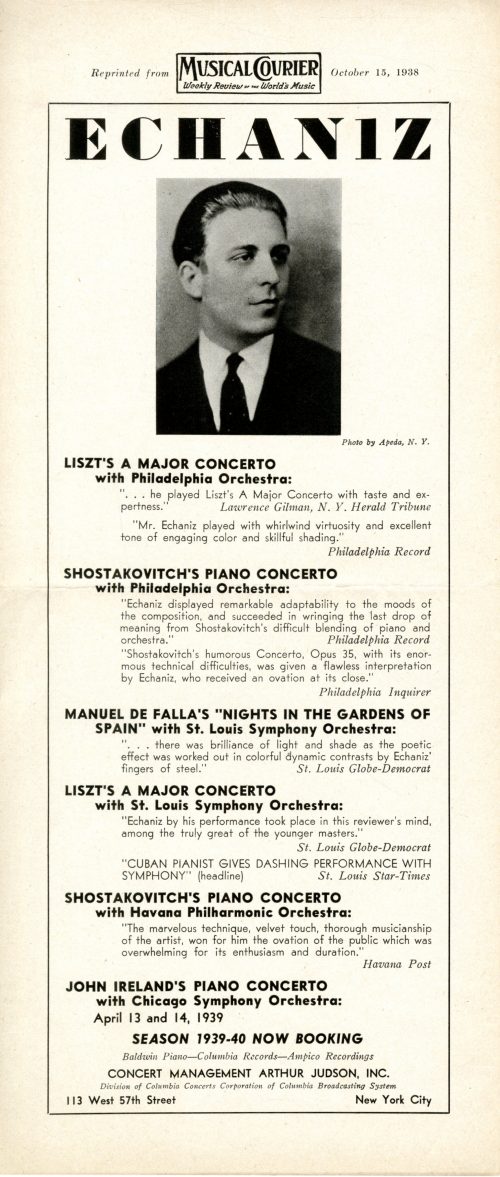 1938 Musical Courier promo