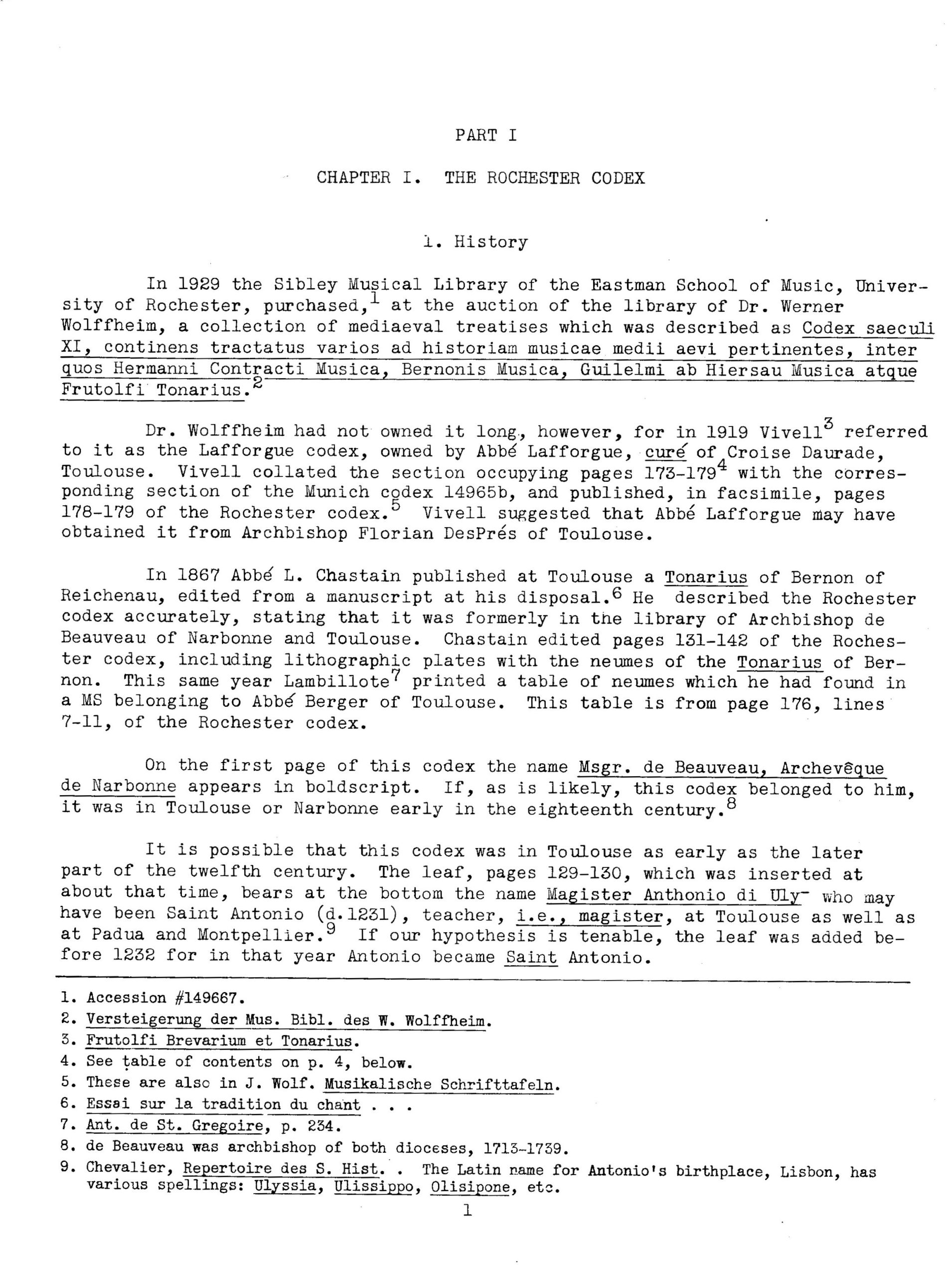 Ellinwood, history of Rochester Codex, page 1 Ellinwood, history of Rochester Codex, page 1
