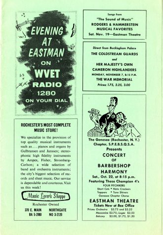 Evening at Eastman ad in program