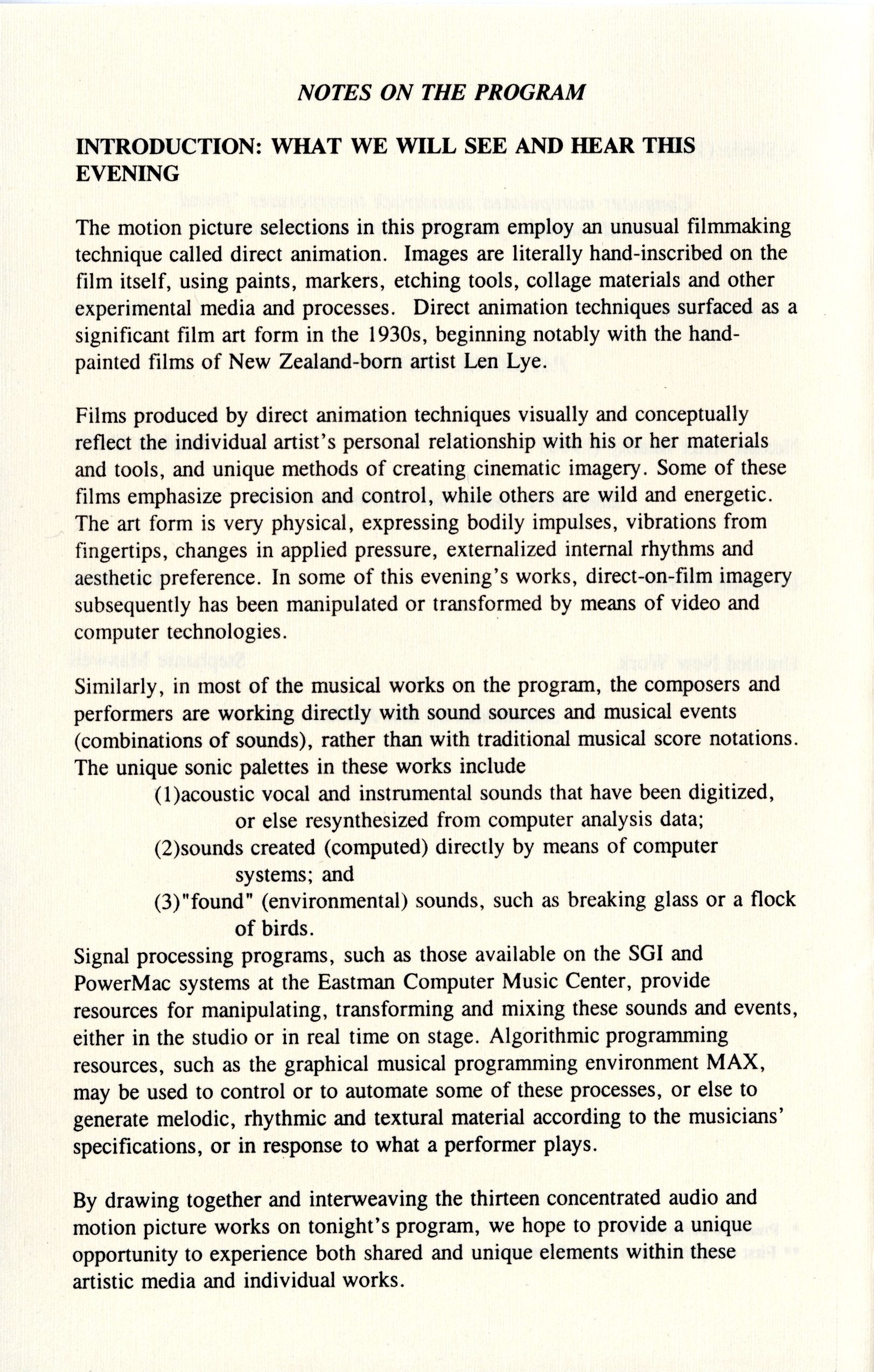 Evening of Computer Music and Films, concert program, page 04