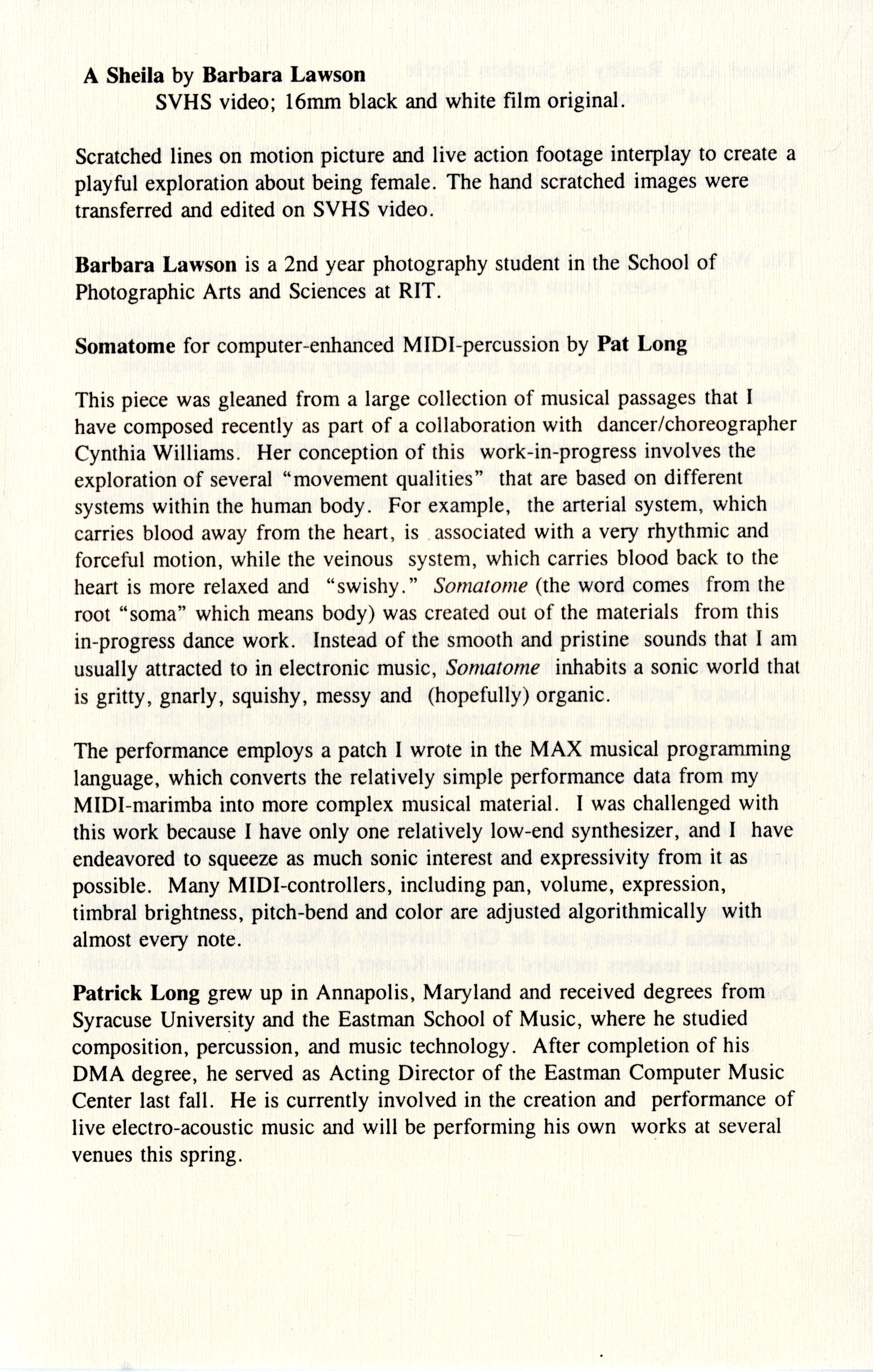 Evening of Computer Music and Films, concert program, page 09