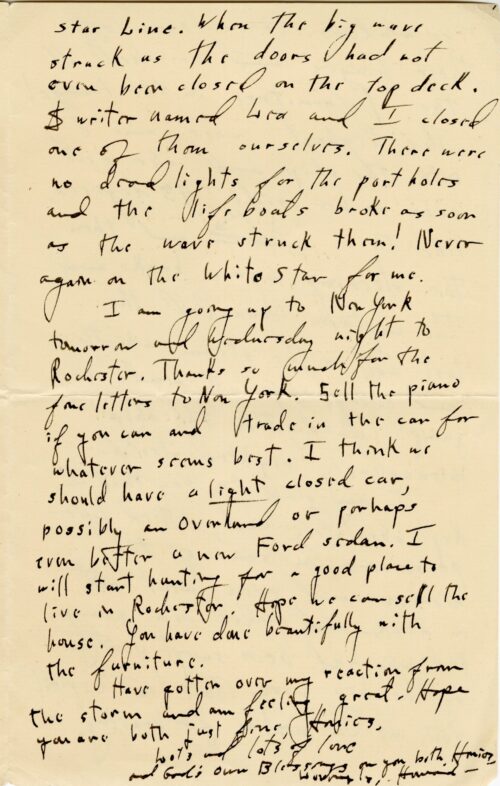 Fourth page of HH letter to his parents, September 1, 1924, page 4
