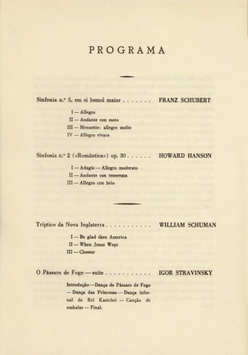Printed program for the first concert on the tour.