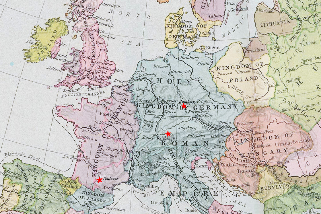 Map of central Europe, ca 1190