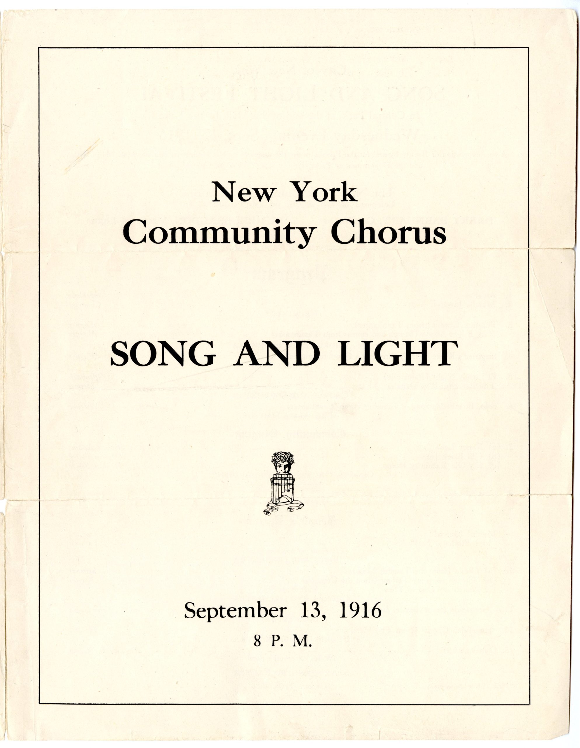 NYC Song and Light Festival program, cover. NYC Song and Light Festival program, cover.
