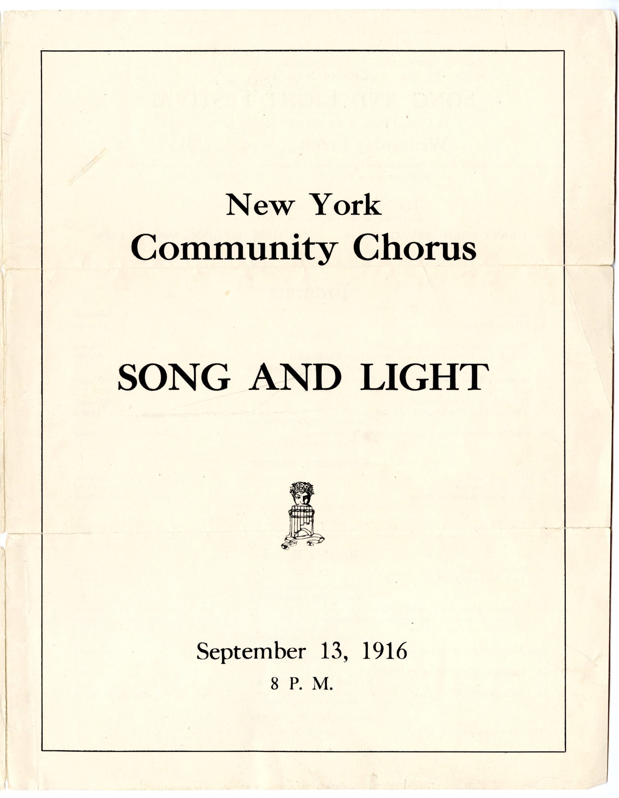 NYC Song and Light Festival program, cover.