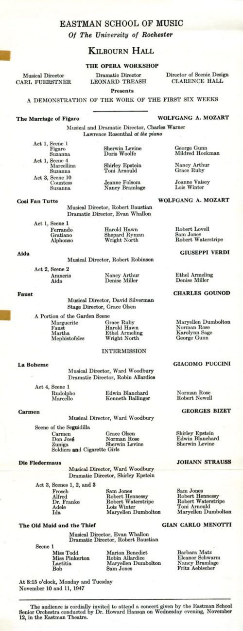 printed program, November 10 and 11, 1947