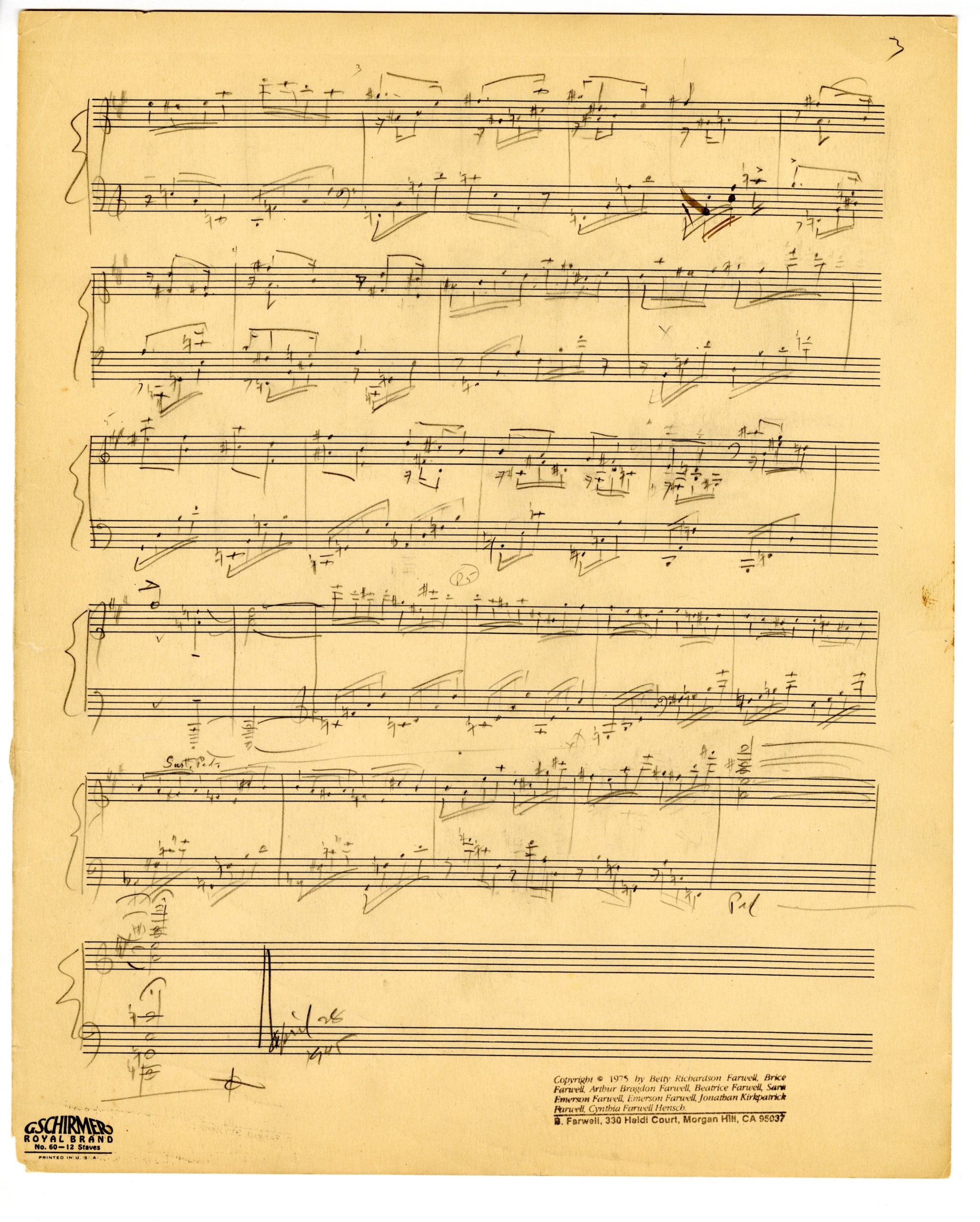 Polytonal Sketches No. 1, pencil sketch, page 3. Polytonal Sketches No. 1, pencil sketch, page 3.
