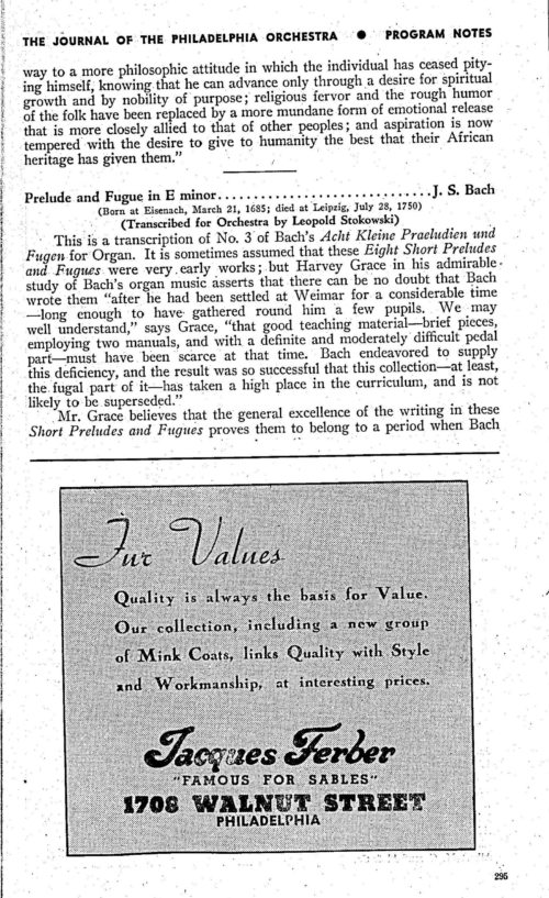 Printed program Philadelphia Orchestra December 10 and 11, 1937 page 6 Printed program Philadelphia Orchestra December 10 and 11, 1937 page 6