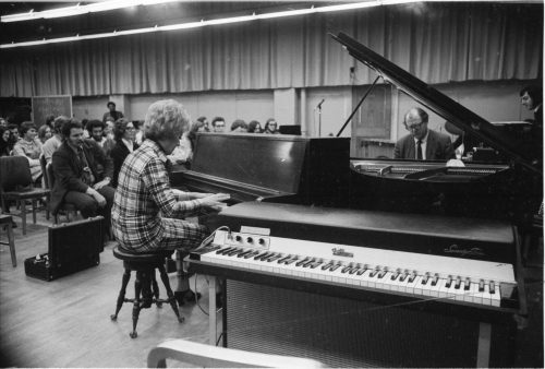 Marian McPartland and Walter Hendl during their two-piano improv session.