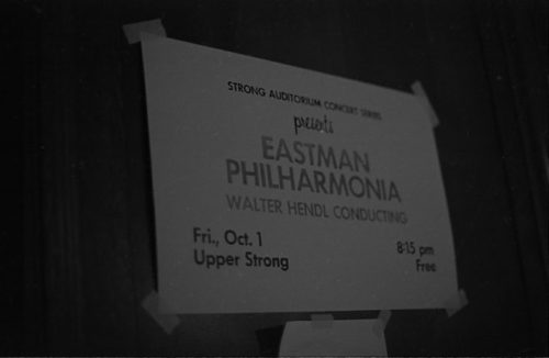 Handbill for the Eastman Philharmonia season opener concert.