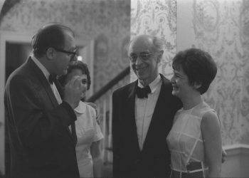 Director and Mrs. Hendl share pleasantries and conversation with guest artist Rudolf Serkin and his wife, Irene Busch Serkin