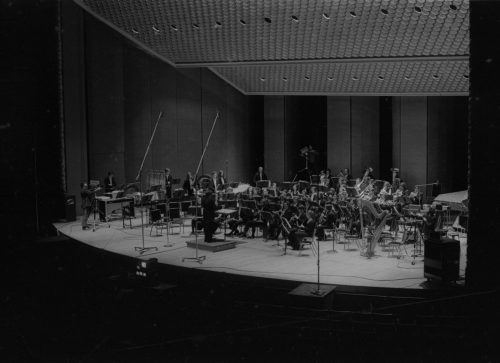 Donald Hunsberger conducting the Eastman Wind Ensemble in concert in the Eastman Theater, April 7th, 1972.