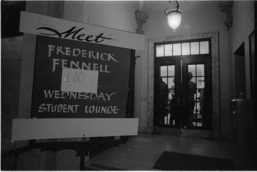 During the joint conference of the CBDNA and the National Wind Ensemble Conference in Rochester, Frederick Fennell met informally with Eastman School students on the afternoon of April 5th, 1972.  Two days later he would make a guest conducting appearance with the ensemble that he had founded twenty years earlier.