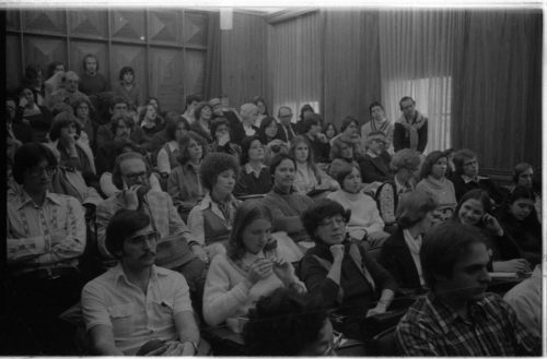 The audience in Howard Hanson Hall during Mr. Schonberg’s Q&A session.