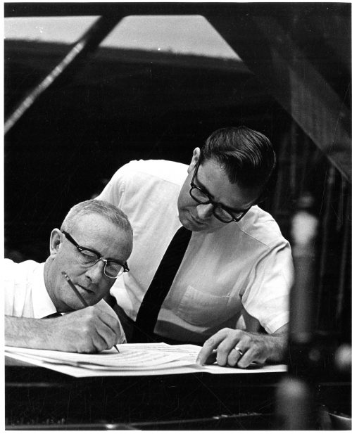 Jack End with Donald Hunsberger during the Eastman School’s annual Arrangers’ Institute, July, 1967. Photo by Louis Ouzer.