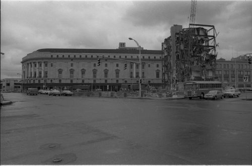 shots taken on March 12th, 1983 show the progress of the demolition in what was specifically referred to as “the Eastman School’s front yard”.