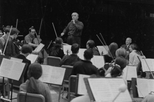 shots from the Eastman Philharmonia rehearsal with guest conductor and composer Aram Khachaturian on March 4th, 1968