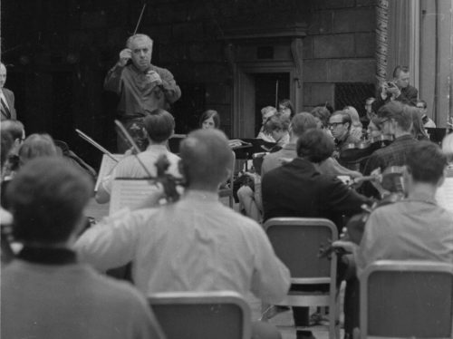 shots from the Eastman Philharmonia rehearsal with guest conductor and composer Aram Khachaturian on March 4th, 1968