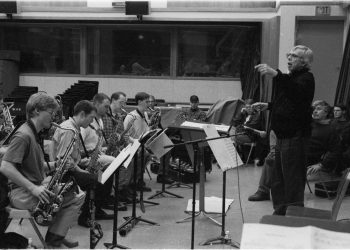 Bob Brookmeyer directing members of the Eastman Jazz Ensemble in rehearsal