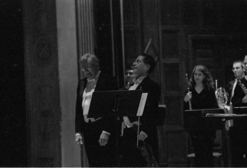 The Eastman Wind Ensemble concert on November 11th included a performance of the rarely heard Violin Concerto featuring faculty artist Charles Castleman as soloist. A vocal ensemble of six Eastman students was featured in the performance of Weill’s Mahagonny Songspiel with texts by Bertolt Brecht.