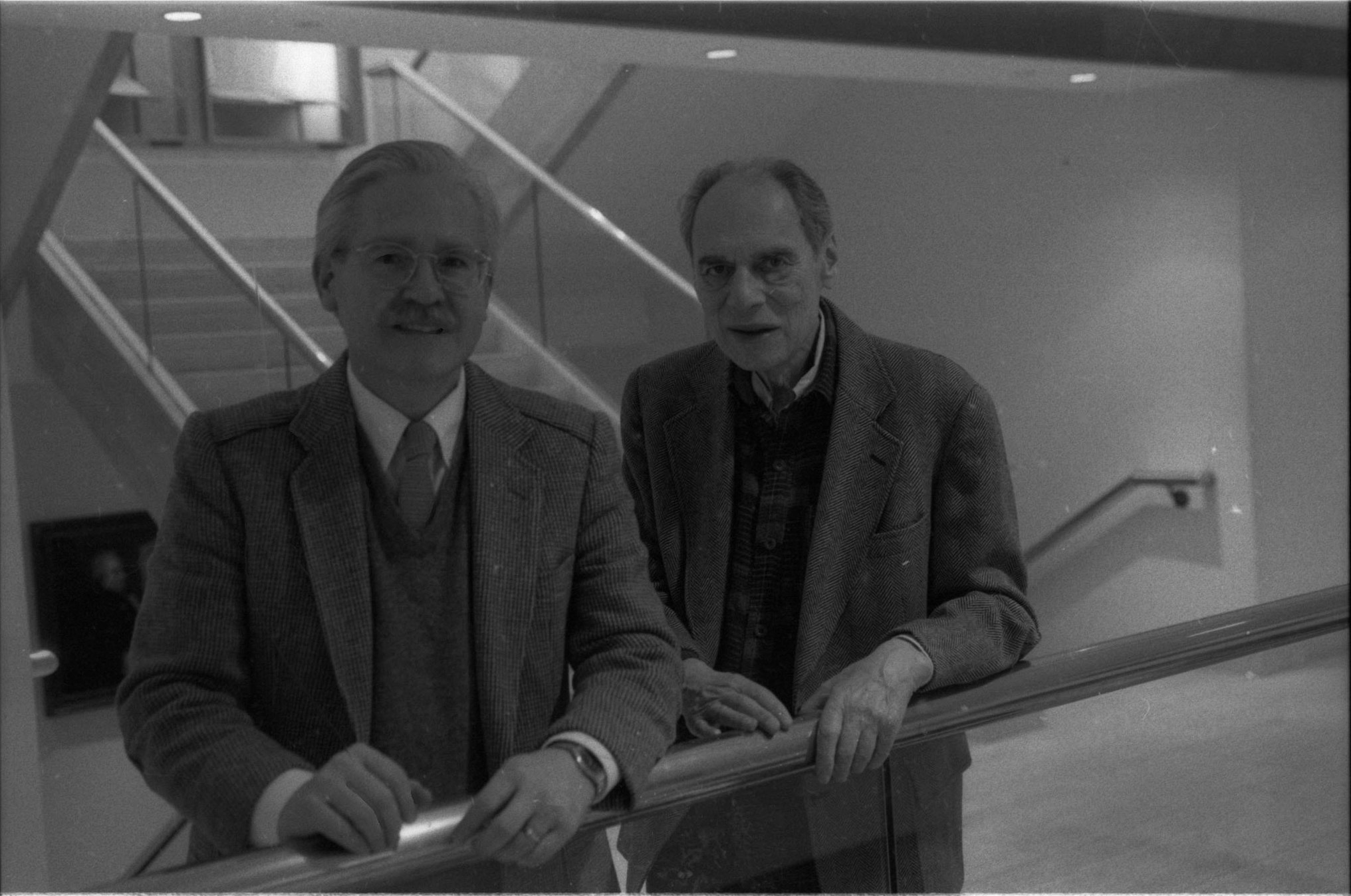 Dr. Mann and Dr. Weinert, photographed on December 16th, 1998 by Louis Ouzer.  Louis Ouzer Archive.  Master negative nos. R4341-7 and R4341-25.