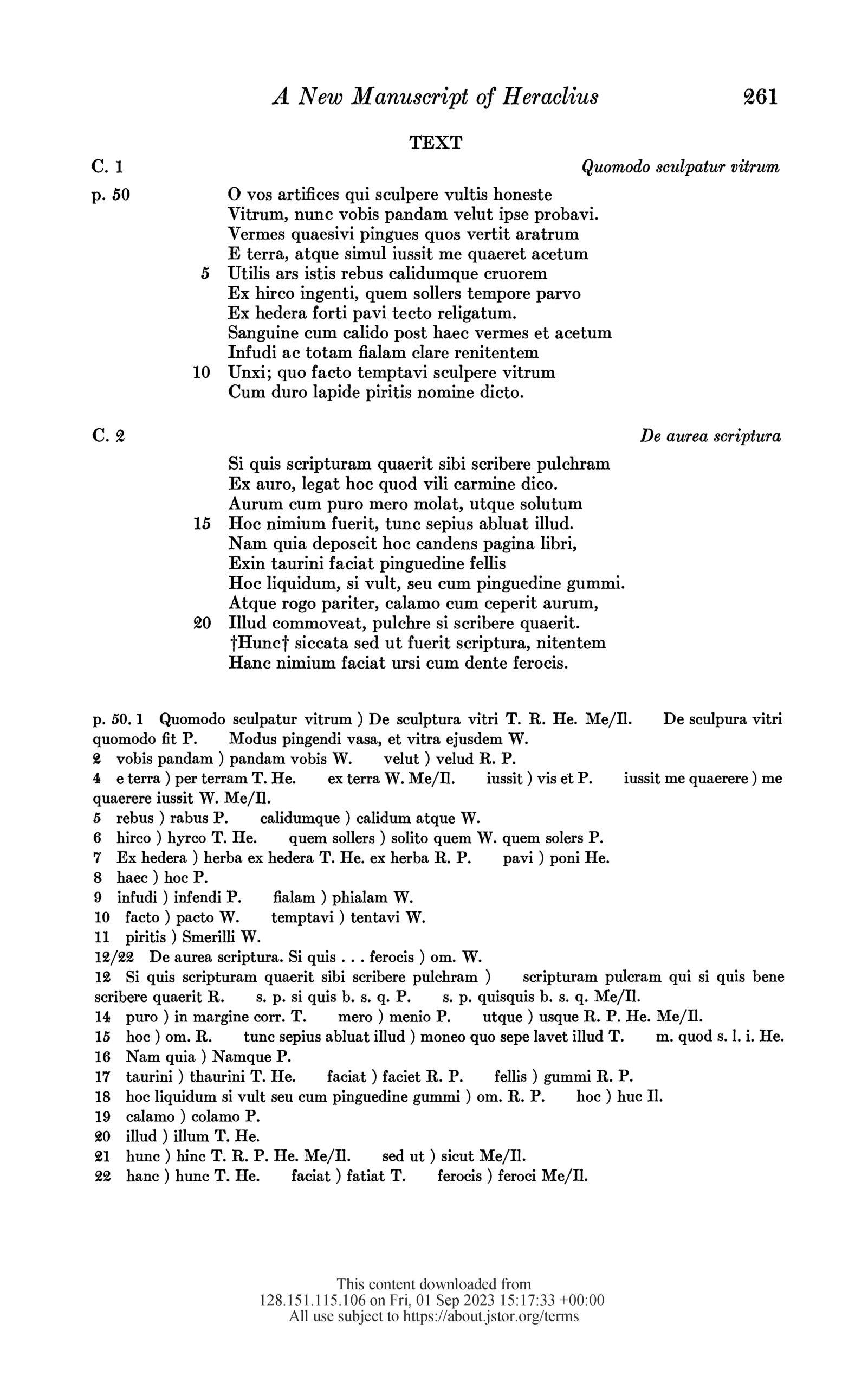 Richards, A New Manuscript of Heraclius (page 261) Richards, A New Manuscript of Heraclius (page 261)