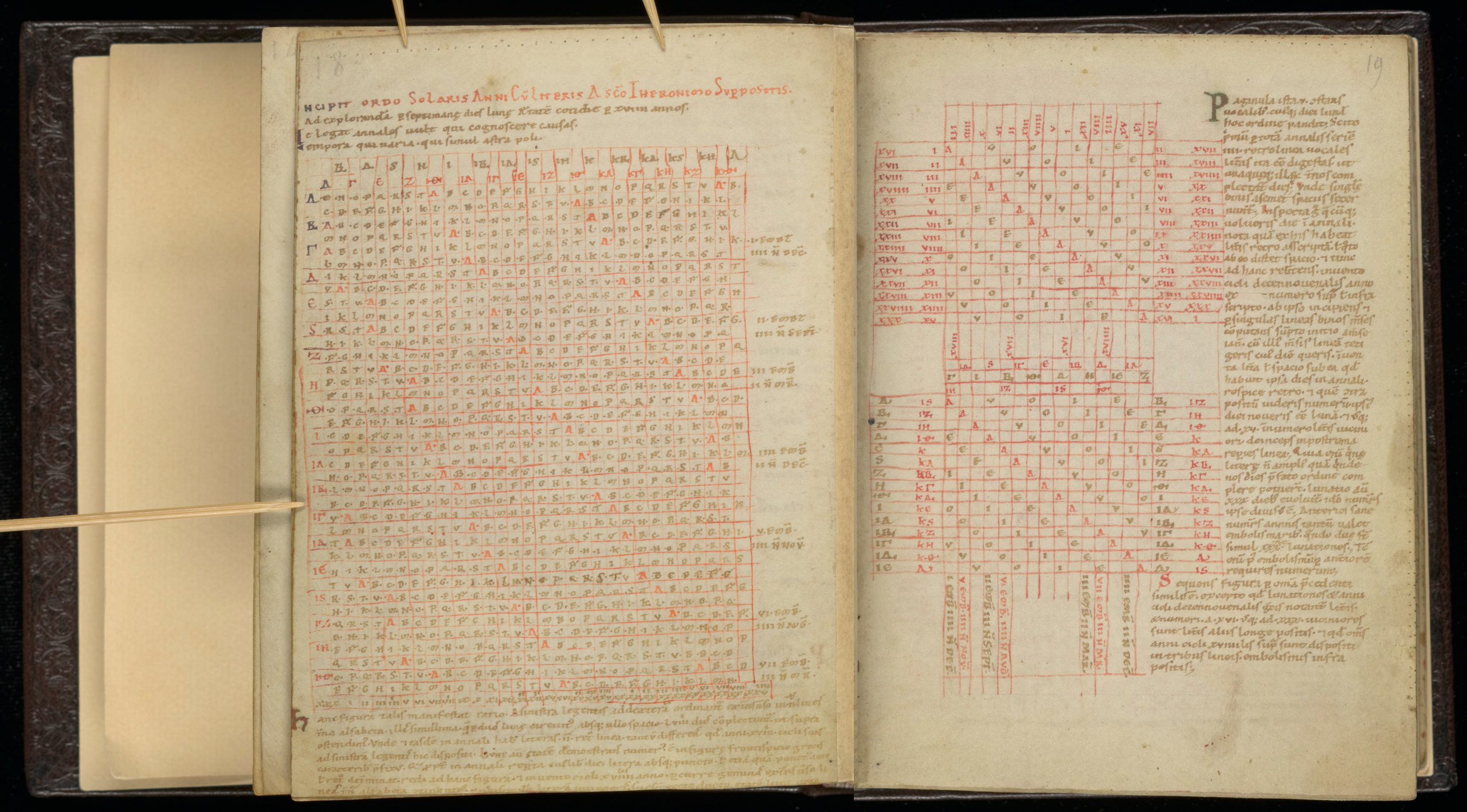 Scribe A, table of solar cycles (pages 18-19) Scribe A, table of solar cycles (pages 18-19)