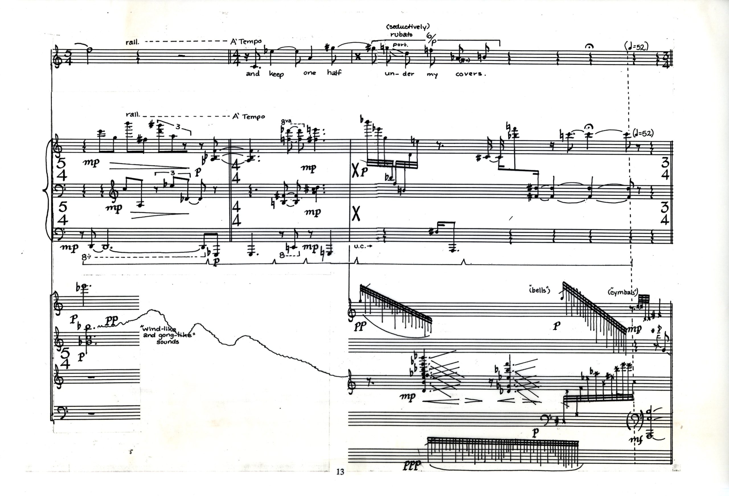 Spring Winds, ink score, page 13 (movement 2)