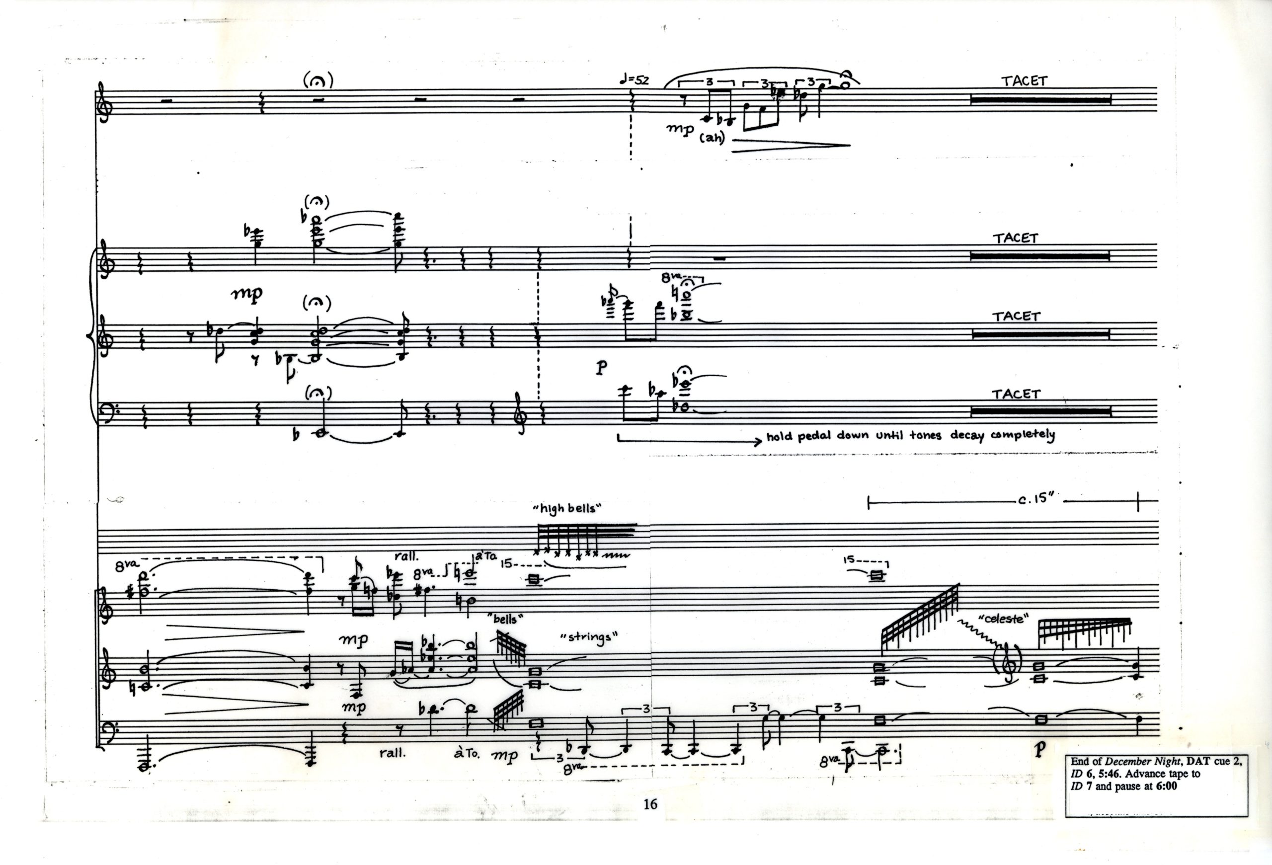 Spring Winds, ink score, page 16 (movement 2)