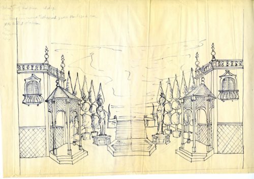 Stage set rendering for Act IV Stage set rendering for Act IV