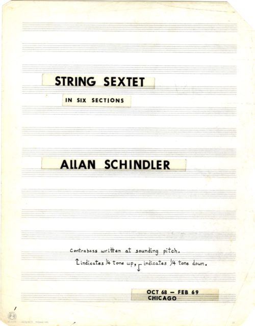 String Sextet, ink score, title page