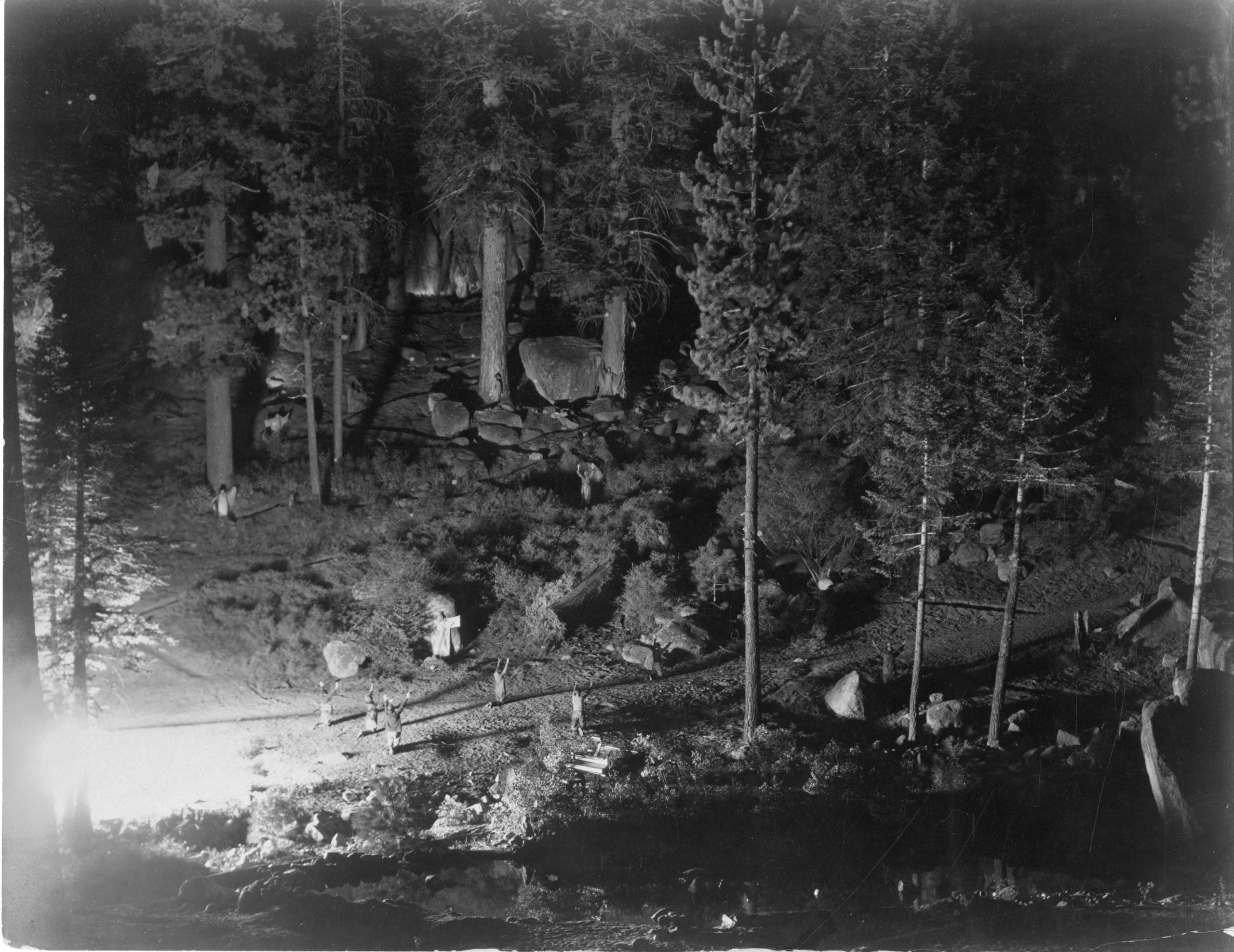 Flashlight scene from The March of Man. Flashlight scene from The March of Man.