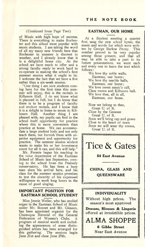 The Note Book June 15, 1922 page 3 The Note Book June 15, 1922 page 3