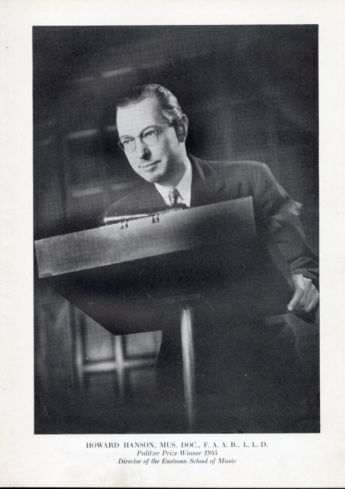 ► Howard Hanson as pictured in The Score 1943 (one .JPG) CAPTION: Howard Hanson as he appeared in 1942-43, published in The Score 1943.