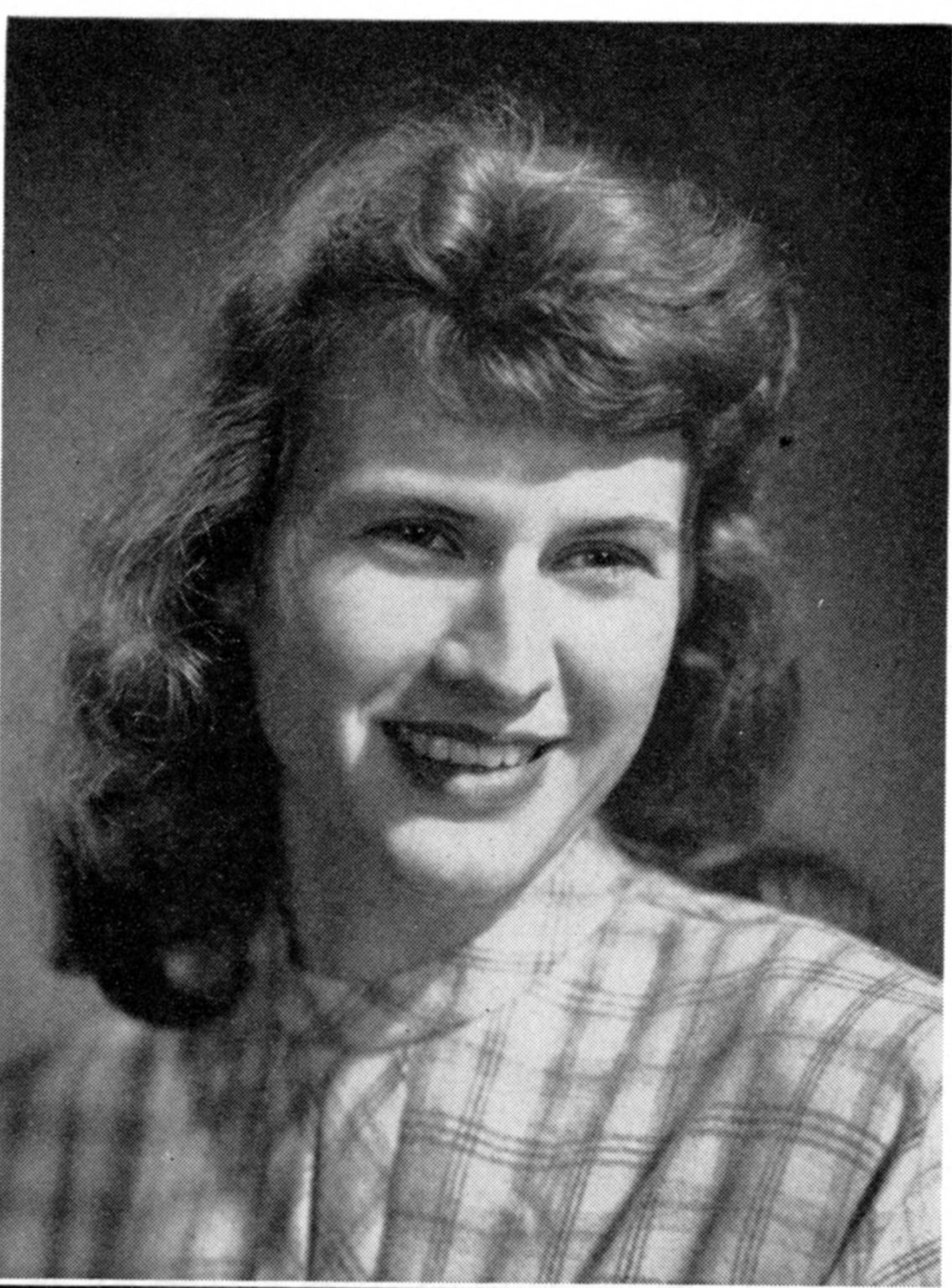 Gretchen Rhoads, BM ’48, PC ’49, MM ’50 (role of Mélisande). Ms. Rhoads (later Mrs. Gretchen Di Loreto) died in 2019. Photo from The Score 1948.