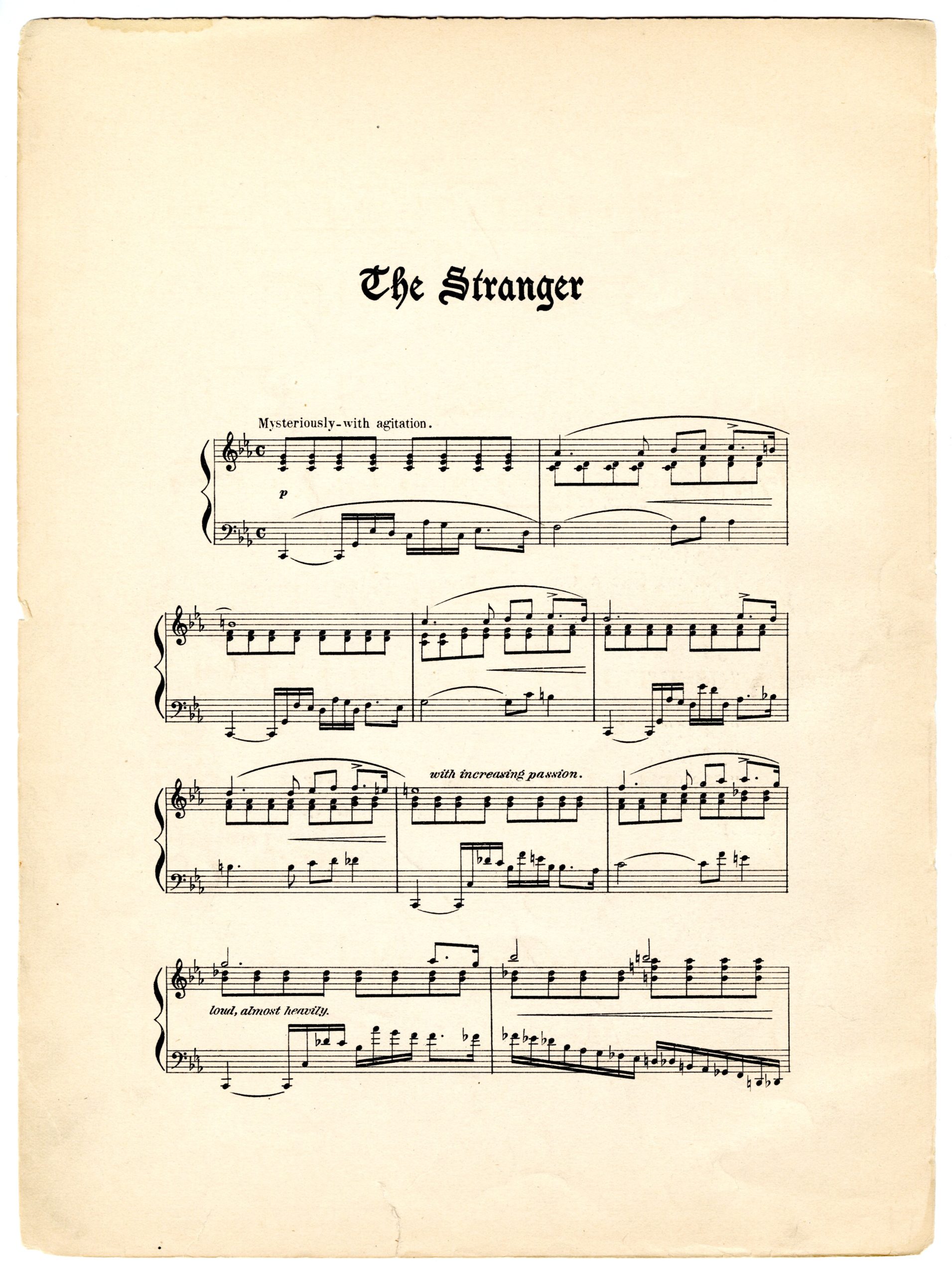 The Stranger score, page 1.