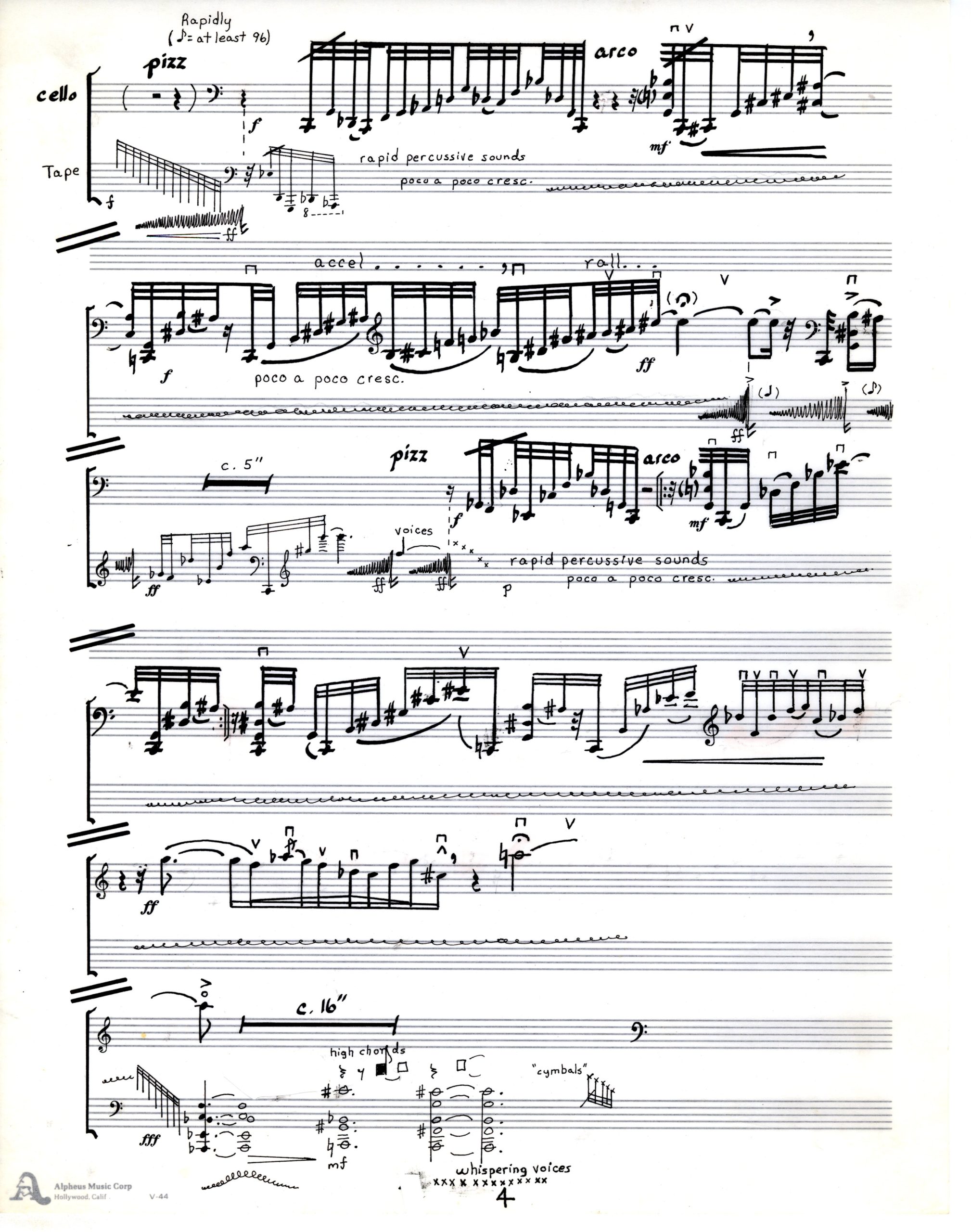 Tremor of Night and Day, ink score, page 4