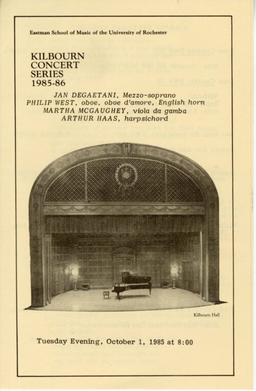 program, 1985, October 1, page 1
