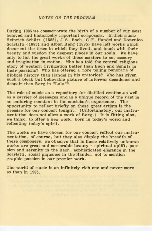 program, 1985, October 1, page 4