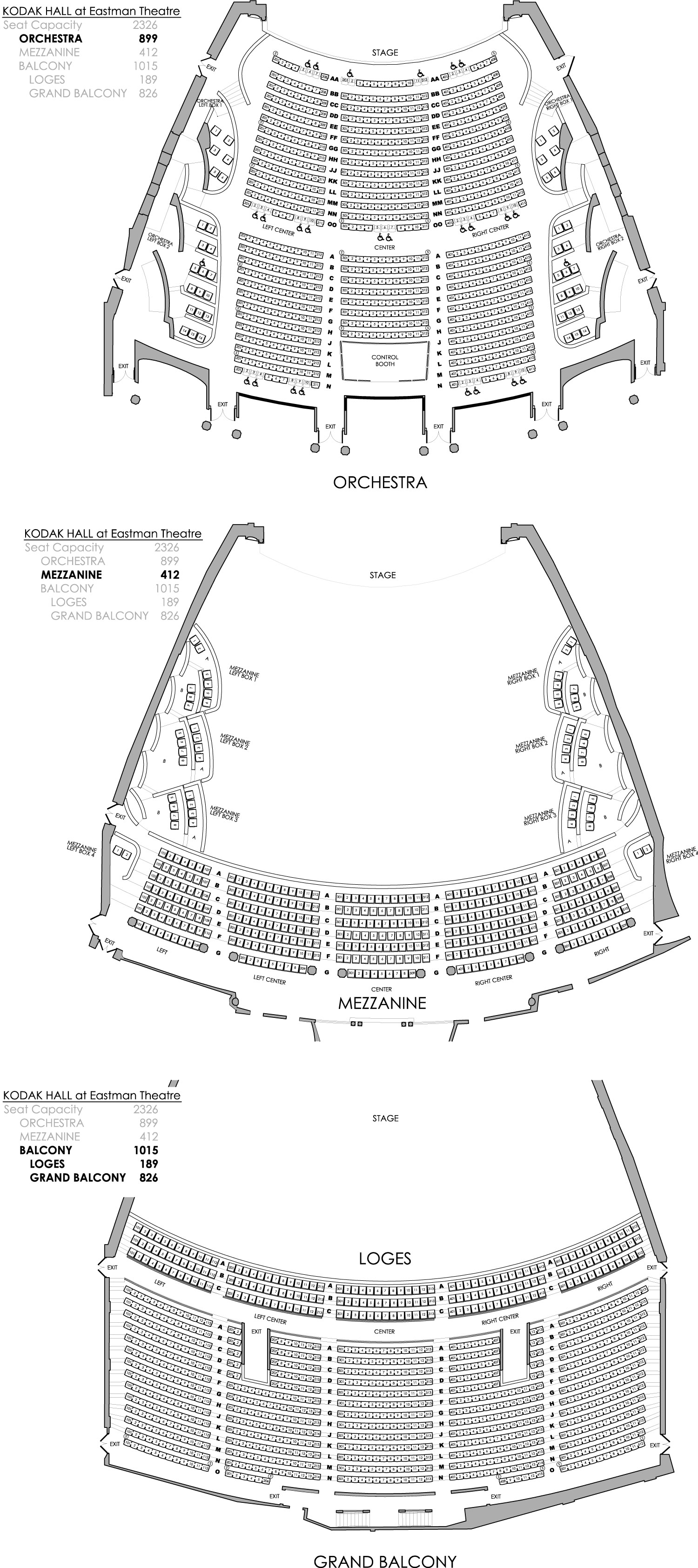 Eastman Theater Seating Chart