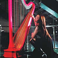 Jung Kwak with harp Jung Kwak with harp