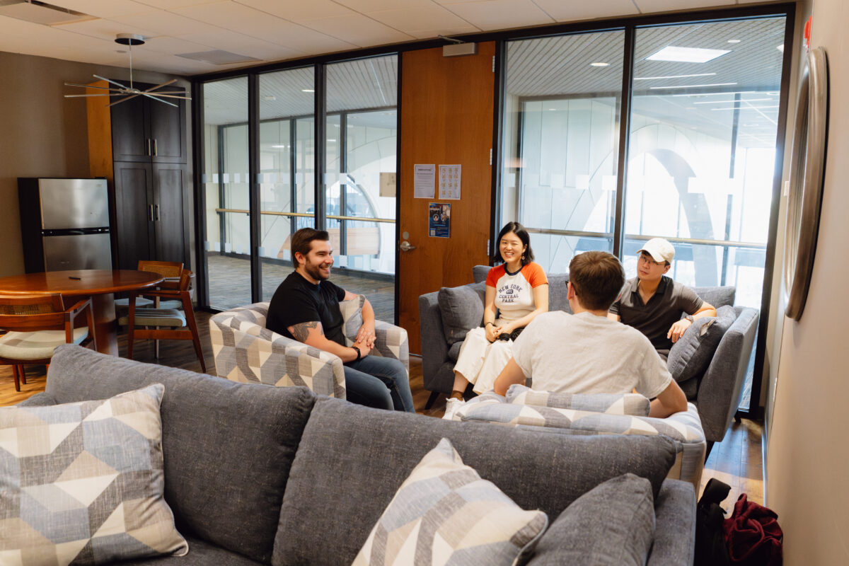 Students in graduate lounge