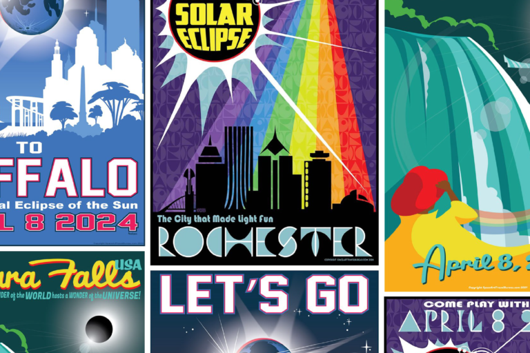 Feature posters for Tyler Nordgren exhibit at Eastman, June 2023.