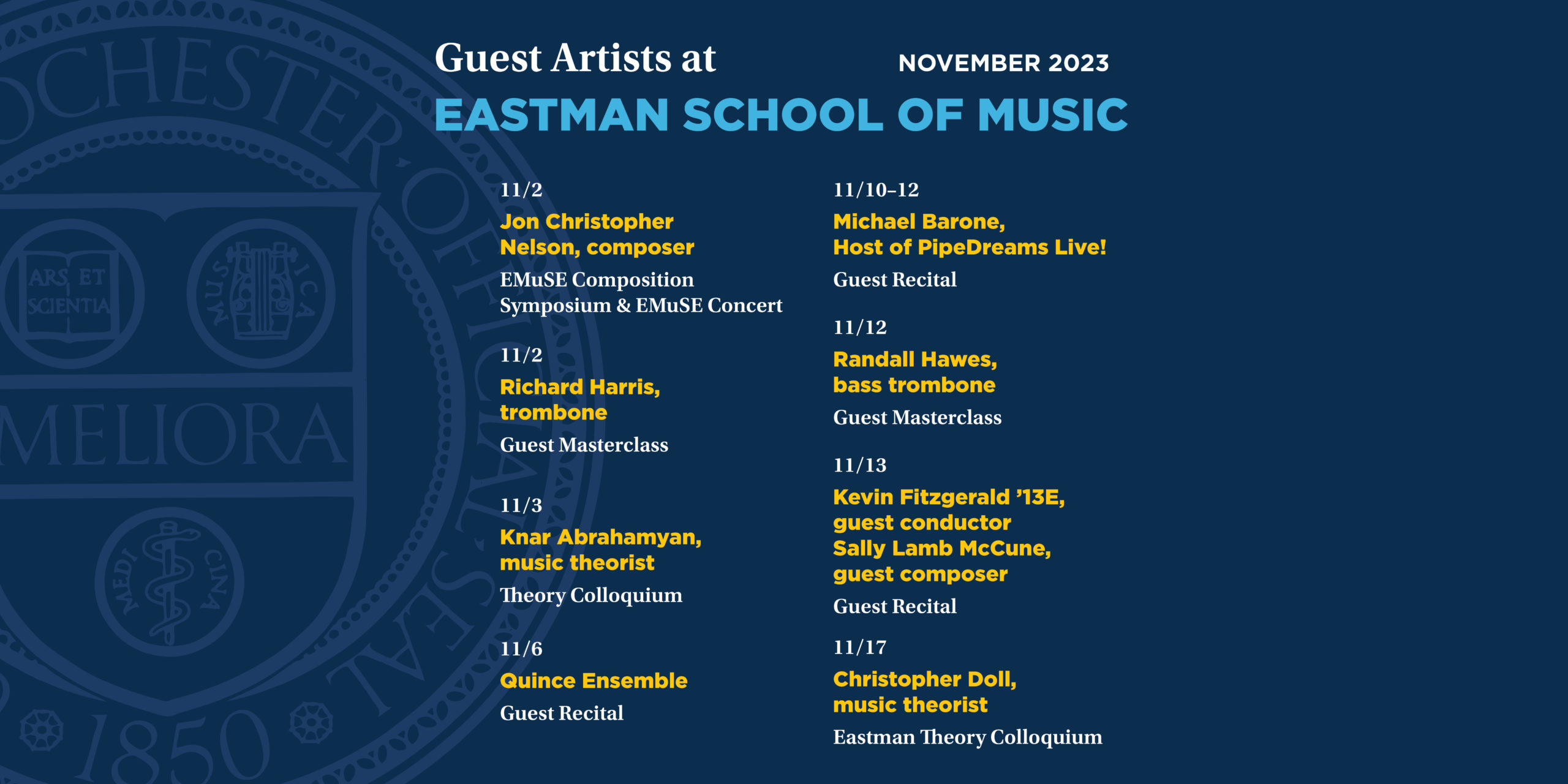 November Guest Artists flyer