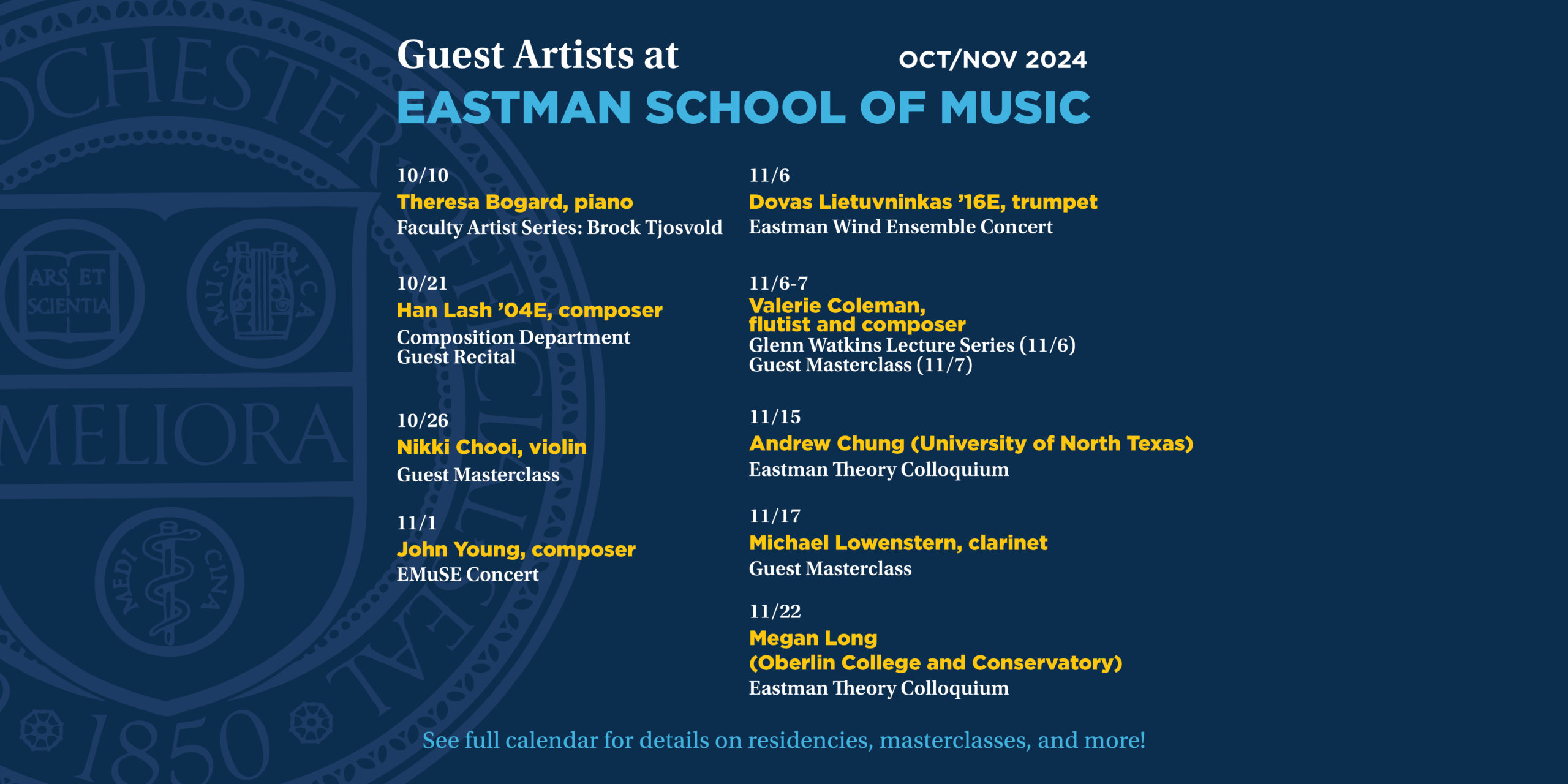 OCT-NOV 24 Guest Artists poster