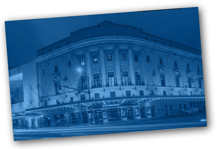 Blue Eastman Theatre Facade with Dropshadow